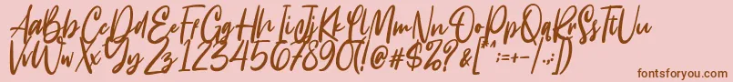 Intensity Font – Brown Fonts on Pink Background