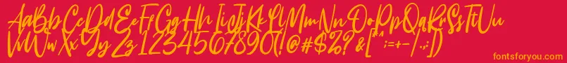 Intensity Font – Orange Fonts on Red Background