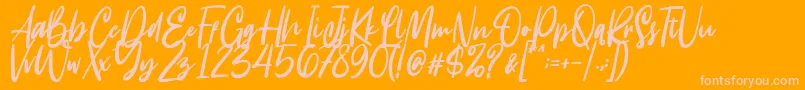 Intensity-Schriftart – Rosa Schriften auf orangefarbenem Hintergrund