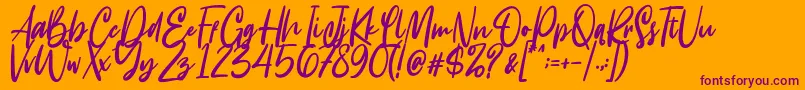 Intensity Font – Purple Fonts on Orange Background