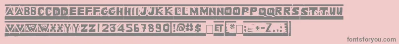 Linol-Schriftart – Graue Schriften auf rosa Hintergrund