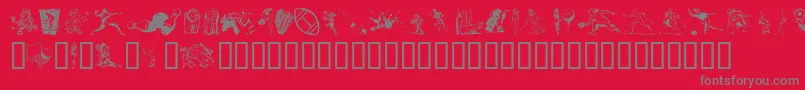 Sportzs-Schriftart – Graue Schriften auf rotem Hintergrund
