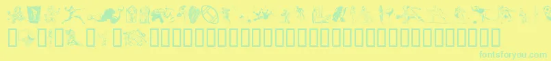 Sportzs Font – Green Fonts on Yellow Background
