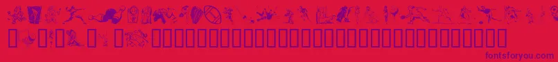 Police Sportzs – polices violettes sur fond rouge