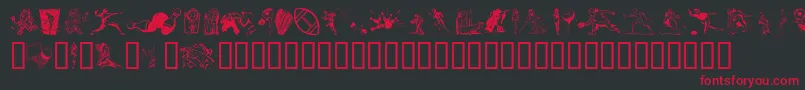 フォントSportzs – 黒い背景に赤い文字