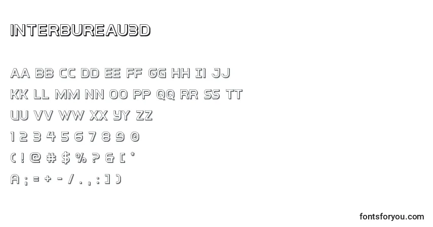 A fonte Interbureau3d – alfabeto, números, caracteres especiais