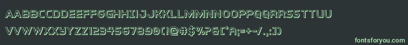 Fonte interbureau3d – fontes verdes em um fundo preto