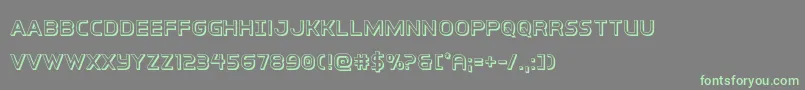 interbureau3d-fontti – vihreät fontit harmaalla taustalla