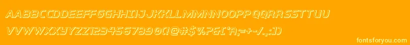 interbureau3dital Font – Yellow Fonts on Orange Background