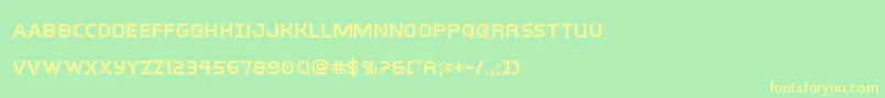 interbureauacad-fontti – keltaiset fontit vihreällä taustalla