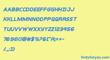 interbureauacadital font – Blue Fonts On Yellow Background