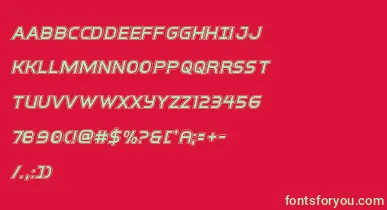 interbureauacadital font – Green Fonts On Red Background