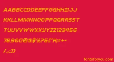 interbureauacadital font – Orange Fonts On Red Background
