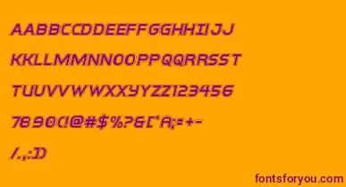 interbureauacadital font – Purple Fonts On Orange Background