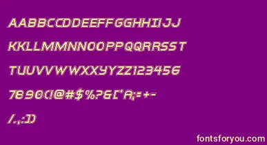 interbureauacadital font – Yellow Fonts On Purple Background