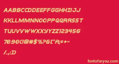 interbureauacadital font – Yellow Fonts On Red Background