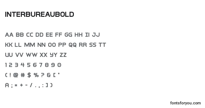 A fonte Interbureaubold – alfabeto, números, caracteres especiais