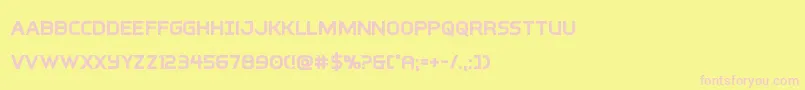interbureaubold-fontti – vaaleanpunaiset fontit keltaisella taustalla