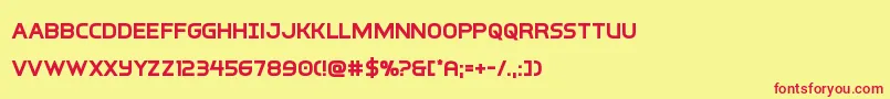 interbureaubold Font – Red Fonts on Yellow Background