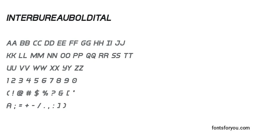 Interbureaubolditalフォント–アルファベット、数字、特殊文字