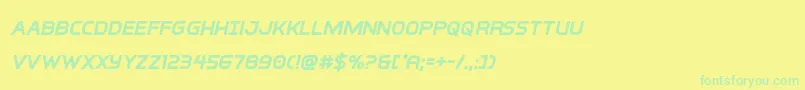 interbureauboldital Font – Green Fonts on Yellow Background