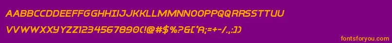interbureauboldital Font – Orange Fonts on Purple Background