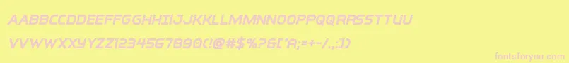 interbureauboldital-fontti – vaaleanpunaiset fontit keltaisella taustalla