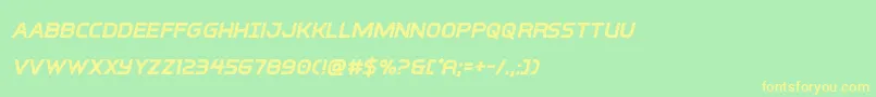 interbureauboldital Font – Yellow Fonts on Green Background