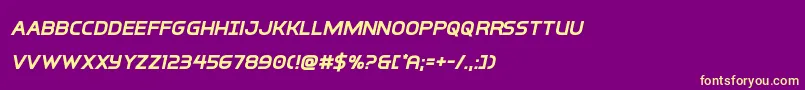 interbureauboldital Font – Yellow Fonts on Purple Background