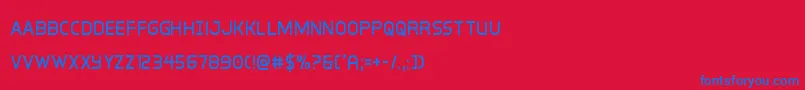 interbureaucond-Schriftart – Blaue Schriften auf rotem Hintergrund