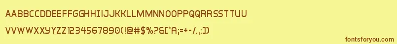 interbureaucond Font – Brown Fonts on Yellow Background