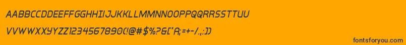 Więcej informacji o czcionce interbureaucondital Czcionka interbureaucondital – czarne czcionki na pomarańczowym tle