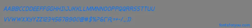 フォントinterbureaucondital – 灰色の背景に青い文字