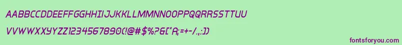 interbureaucondital Font – Purple Fonts on Green Background