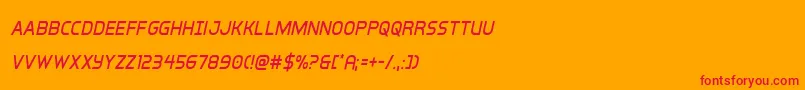 フォントinterbureaucondital – オレンジの背景に赤い文字