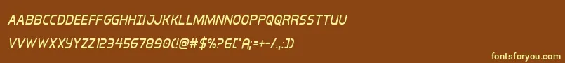 Шрифт interbureaucondital – жёлтые шрифты на коричневом фоне