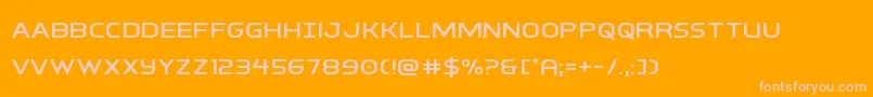 interbureauexpand-Schriftart – Rosa Schriften auf orangefarbenem Hintergrund