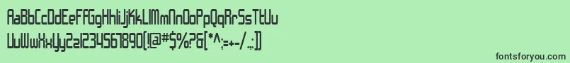 Шрифт SfChromeFendersCondensed – чёрные шрифты на зелёном фоне