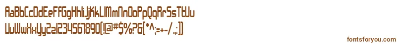 SfChromeFendersCondensed-Schriftart – Braune Schriften auf weißem Hintergrund