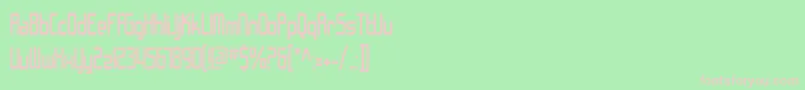 SfChromeFendersCondensed-fontti – vaaleanpunaiset fontit vihreällä taustalla