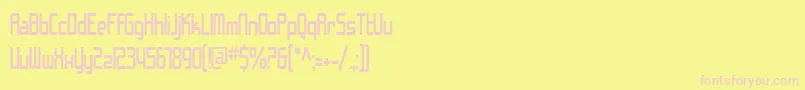 SfChromeFendersCondensed-fontti – vaaleanpunaiset fontit keltaisella taustalla