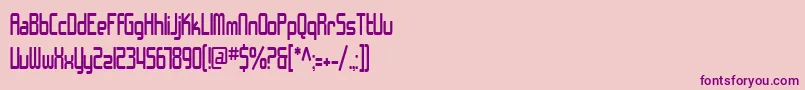 SfChromeFendersCondensed-Schriftart – Violette Schriften auf rosa Hintergrund