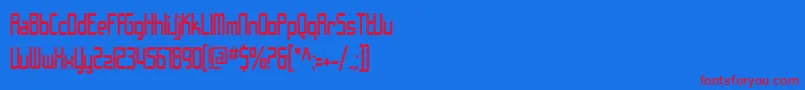 SfChromeFendersCondensed Font – Red Fonts on Blue Background