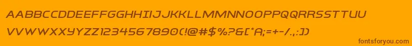 Шрифт interbureauexpandital – коричневые шрифты на оранжевом фоне