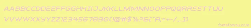 Czcionka interbureauexpandital – różowe czcionki na żółtym tle