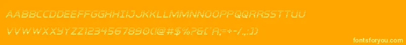interbureaugradital Font – Yellow Fonts on Orange Background