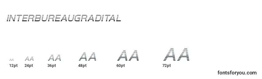 Interbureaugradital-fontin koot