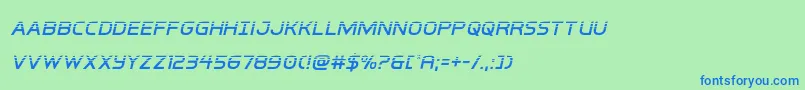 interbureauhalfital Font – Blue Fonts on Green Background
