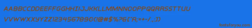 interbureauital Font – Brown Fonts on Blue Background