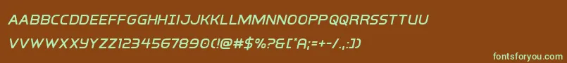 Шрифт interbureauital – зелёные шрифты на коричневом фоне